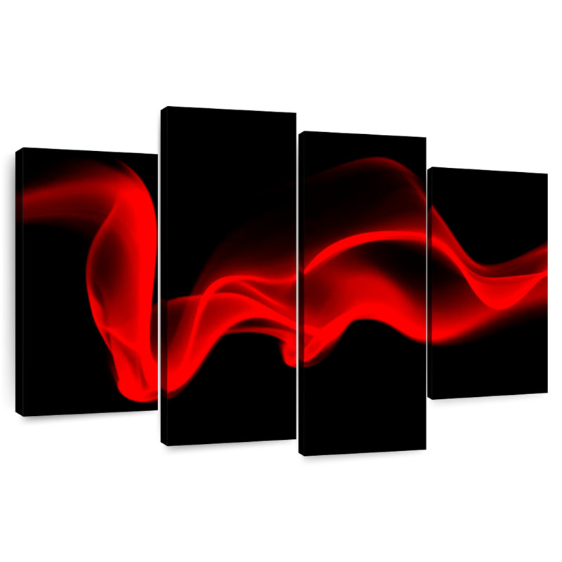 Abstrait numérique rouge Avery Wispy, H 27 po x l 43 po