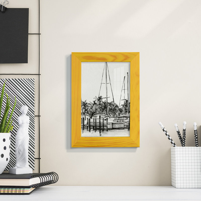 Neutral Tropics I - impression d'un seul cadre photo, H 9 po x l 7 po x P 1 po, Jaune