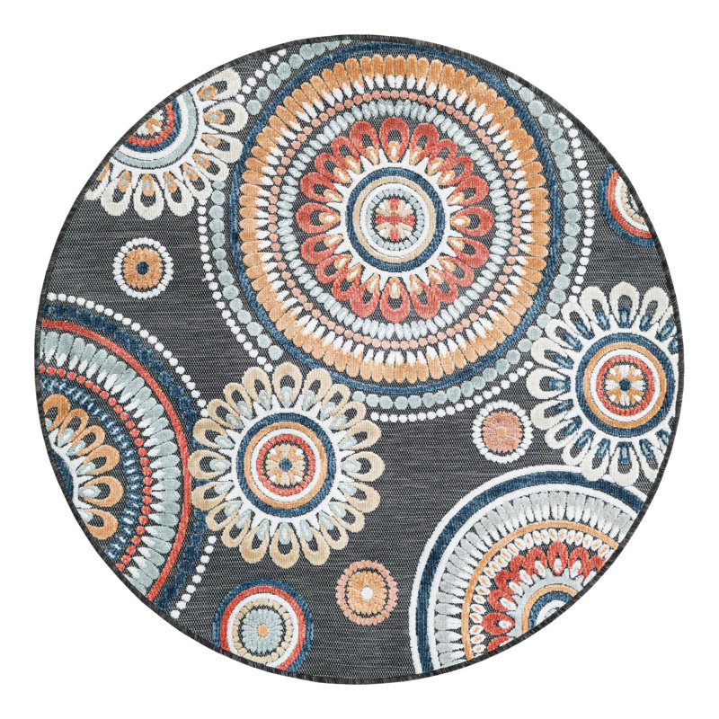 Tapis intérieur / extérieur en spirale hygiénique Firman Beachcrest Home, Rond 4 pi 5 po