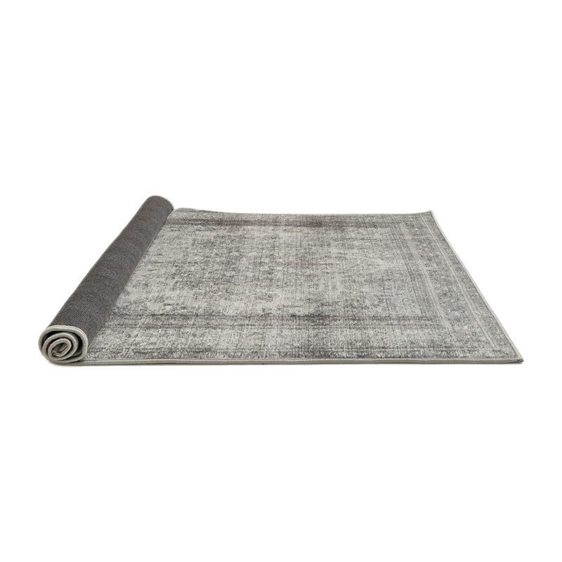 Tapis gris/brun clair traditionnel, Rond 3 pi