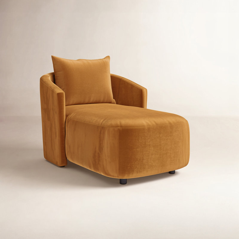 Chaise longue rembourrée Mirage, Polyester ocre Ingram