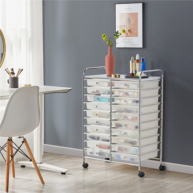 20 tiroirs de rangement Lundys, Blanc