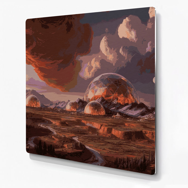 «Space Terraformed Mars concepts», art mural en métal noir