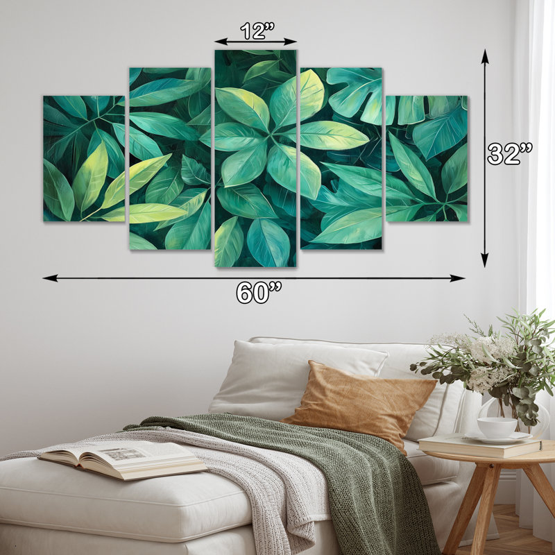 Vert forêt tropicale auvent - Art mural forêt tropicale - décoration murale traditionnelle diamant