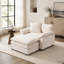 Ensemble de fauteuil d'appoint et repose-pieds avec revêtement en chenille-1852402178