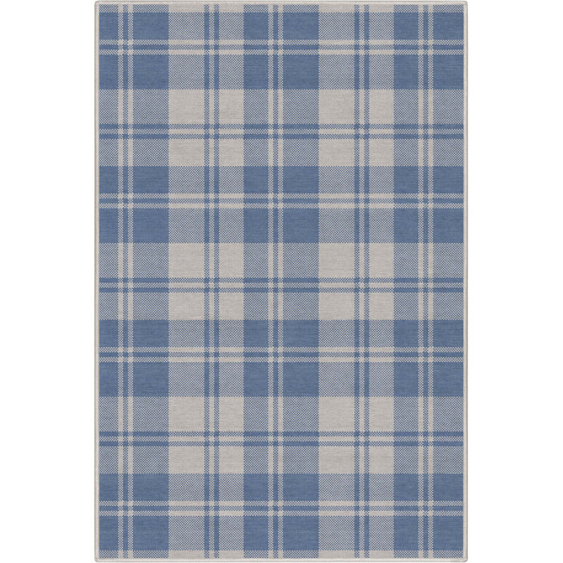Tapis bleu à tissage plat Kehr, Rectangle 3 pi 3 po x 5 pi