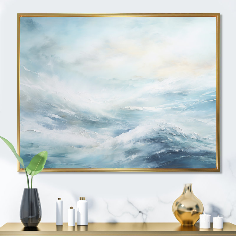 Impression sur toile «Blue Storm Charm» - tempêtes, H 30 po x l 40 po x P 1,5 po, Cadre flottant doré