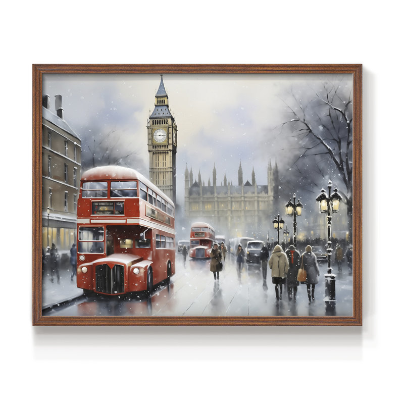 Chirstmas Art-CCCXXVIII -Framed Print - Restickable, Noyer, H 16 po x l 20 po