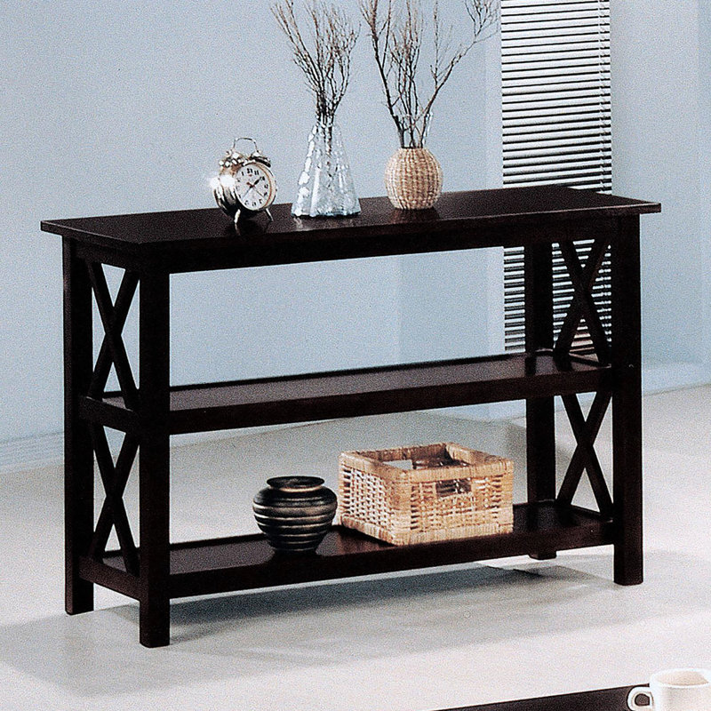 Transitional Style Table, Deep Finish, Two Shelves For Practical Storage Stylish 2-Shelf Table In , Fits Various Home Decor Styles
