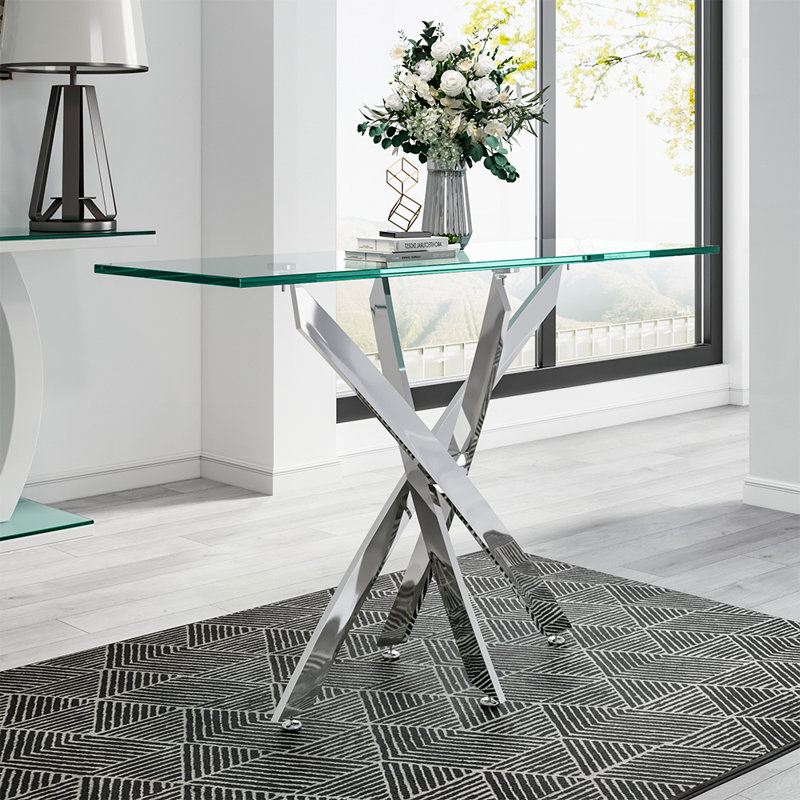 Scheinuk 120cm Glass Top Console Table