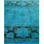 Tapis bleu noué à la main Mazarine, unique en son genre - bleu