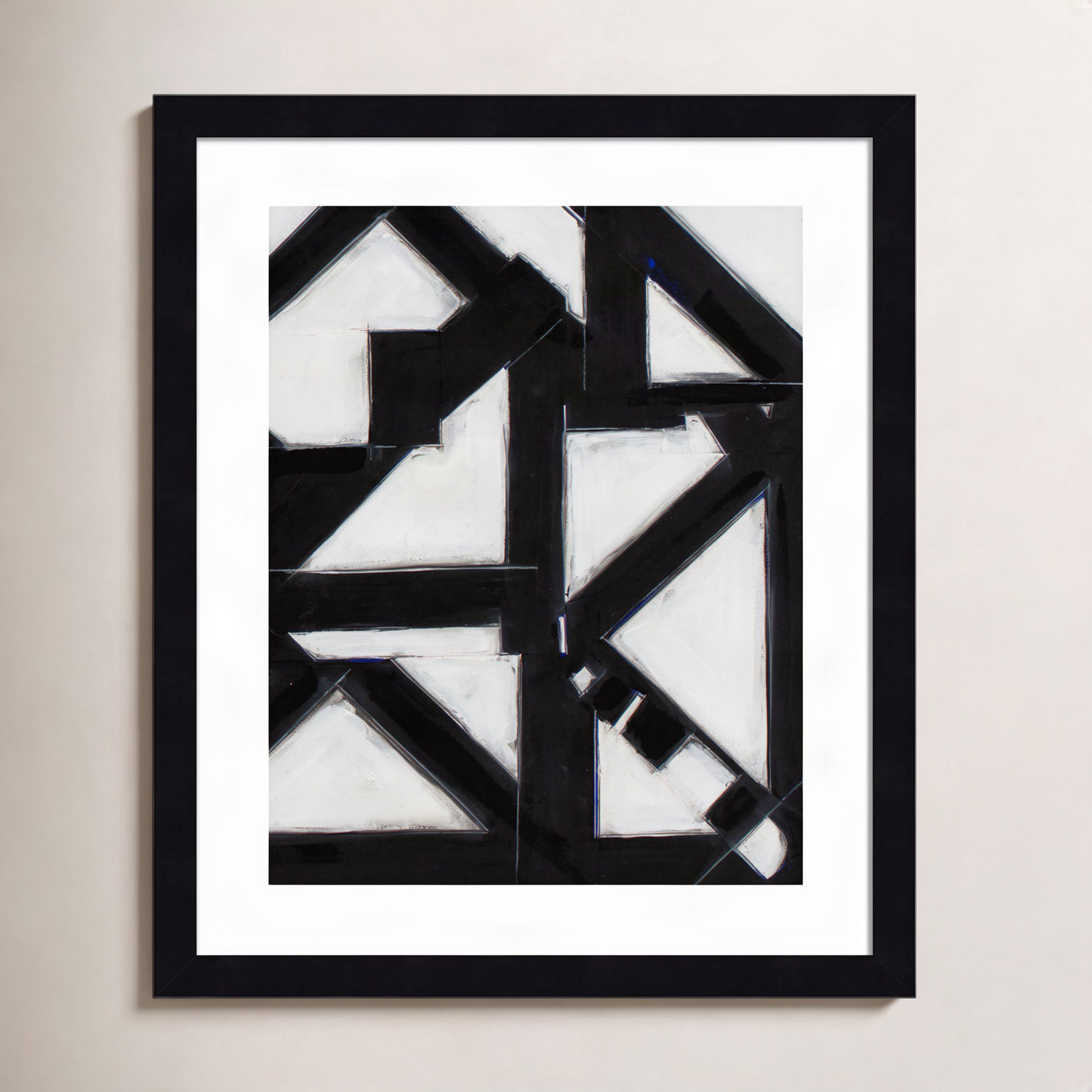Tulare "Topographic V" Print, Black, 17" H x 14" W x 1" D