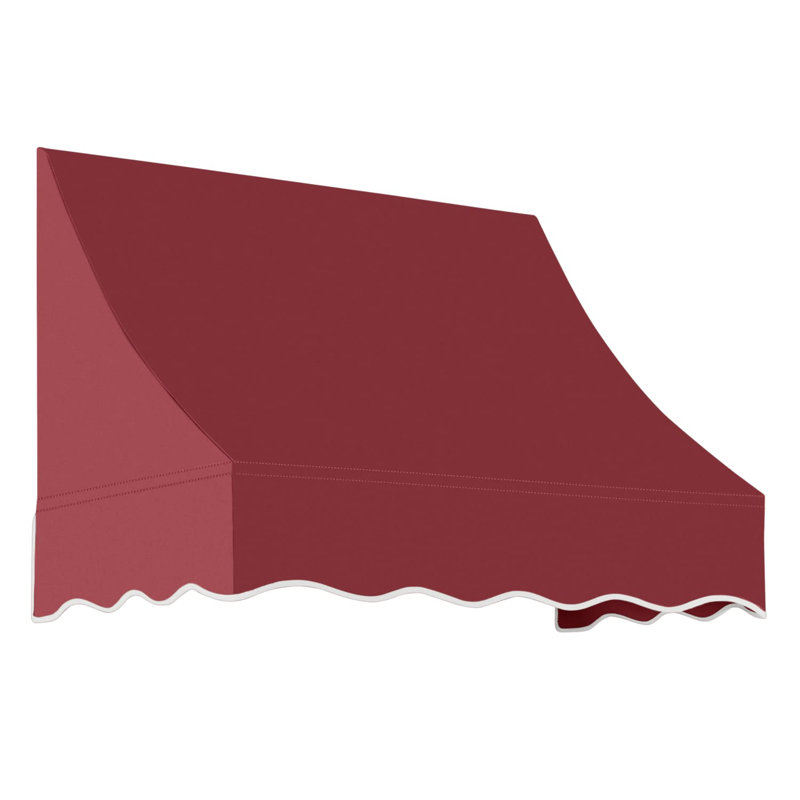 Awntech Nantucket Acrylic Fabric Fixed Awning, Burgundy, 44" H x 40.5" W x 36" D
