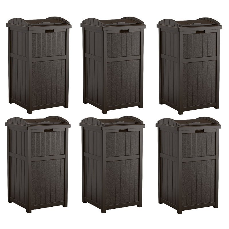 Poubelle d'extérieur en résine 33 gallons Suncast Trash Hideaway, Noir