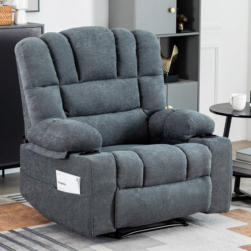 Fauteuil inclinable avec massage et vibration chauffante, Gris