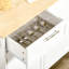 Îlot de cuisine sur roulettes 41 po, blanc - tablettes réglables et espace de rangement mobile
