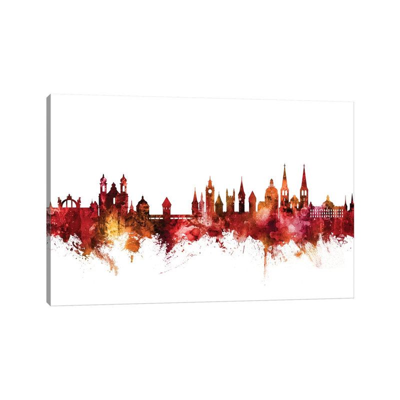 Lucerne, Switzerland Skyline by Michael Tompsett - 1 Piece Wrapped Canvas Wall Art, 20.32 cm H x 30.48 cm W