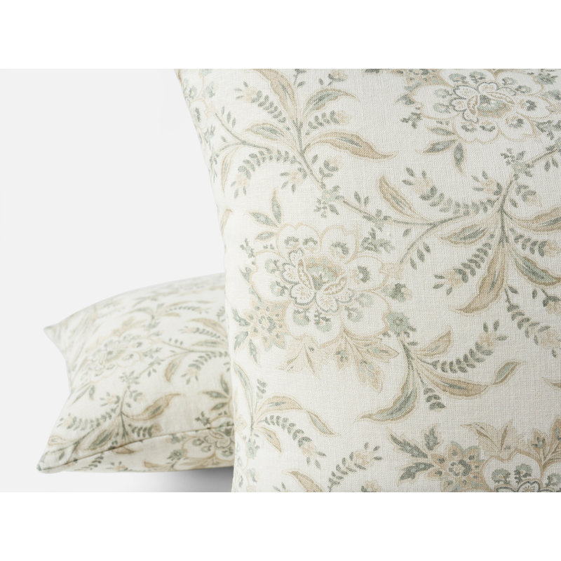 Housse de coussin Marguerite , Naturel / genévrier, Rectangulaire H 14 po x l 20 po