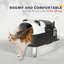 Litière pour chat XL en acier inoxydable avec couvercle de style panda avec pelle