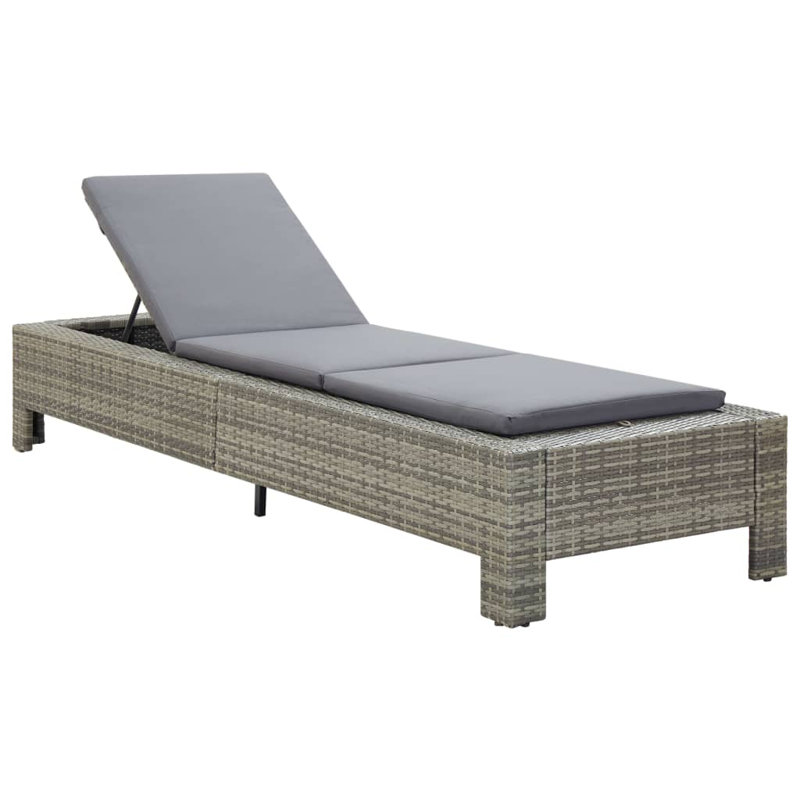 Averelle 88" Long Reclining Single chaise with Cushions, Gray, Gray