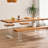 Modern Cherry Wood Color Rectangular Solid Wood Dining Table-902728824