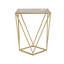 Creative Simple Glass Side Table,Gold+White Colour