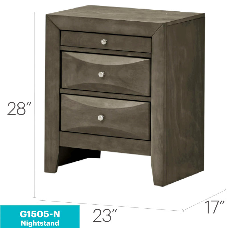 Elegant Gray Storage Nightstand