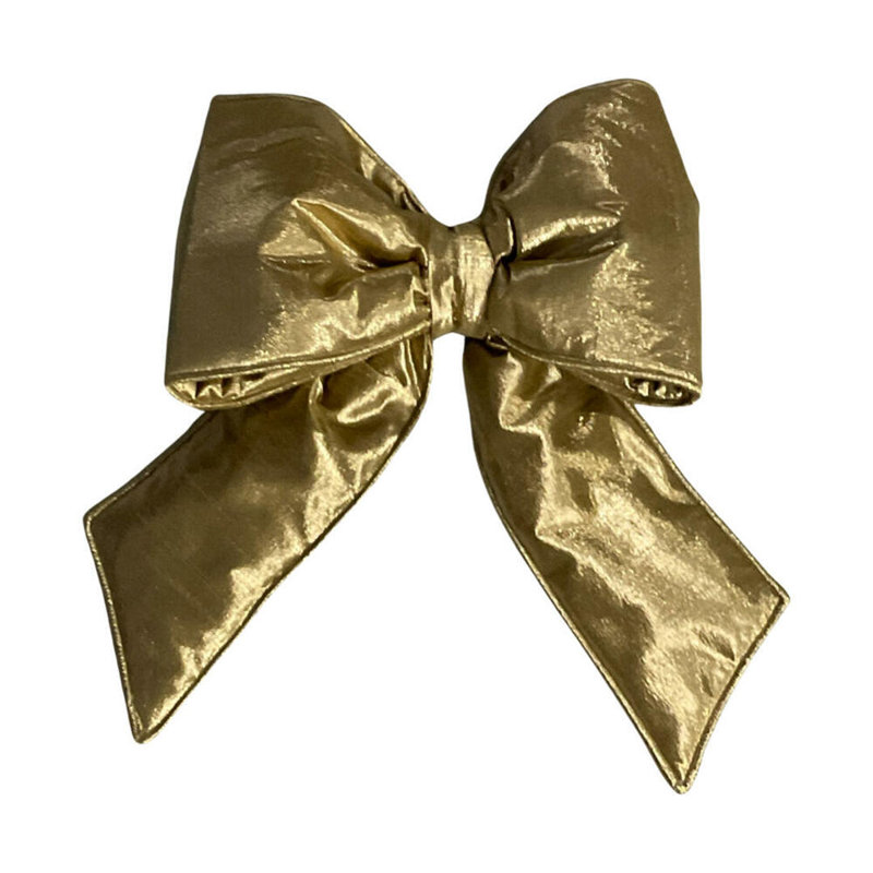 Vickerman Metallic Christmas Bow, Gold, 12" H x 3.5" W x 15" D