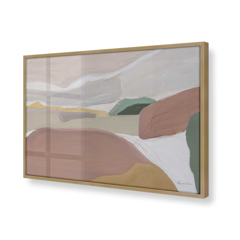 «Mute Horizon Bliss», Cadre doré brossé, H 13,25 po x l 17,25 po