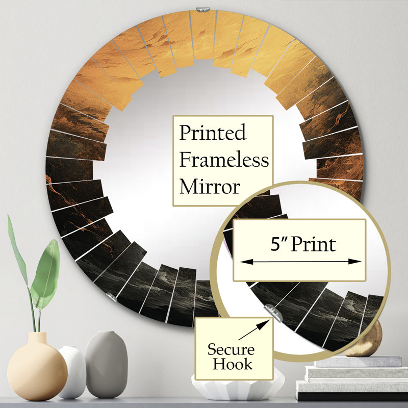 Gamblin - Miroir mural rond, 24 po x 24 po