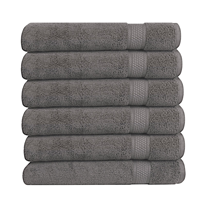 Navjoot - A1HC Premium Hand Towel Set Ultra Soft Quick Dry Soft Highly Absorbent Pack of 6, Charcoal
