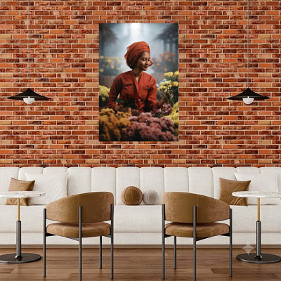 «Serene Flower Market Colorful Peaceful Serene Flower Portrait», art mural
