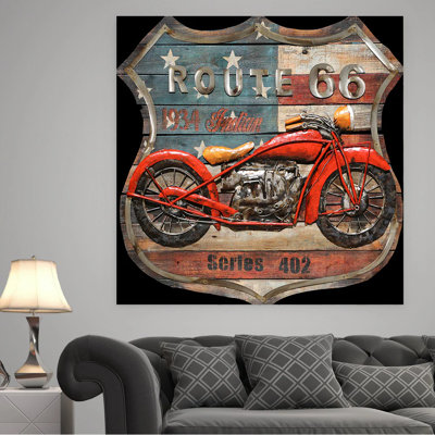 Route 66, peinture tridimensionnelle sur toile de bois, édition collector de qualité musée
