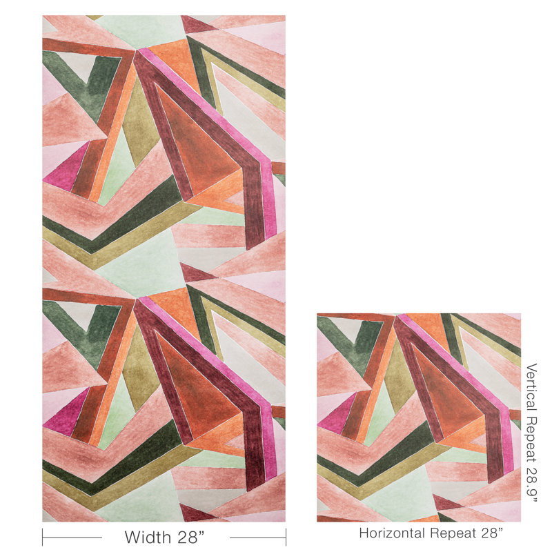 Rhapsody Roulade 33' L x 28.35" W Wallpaper Roll, Rose/Leaf