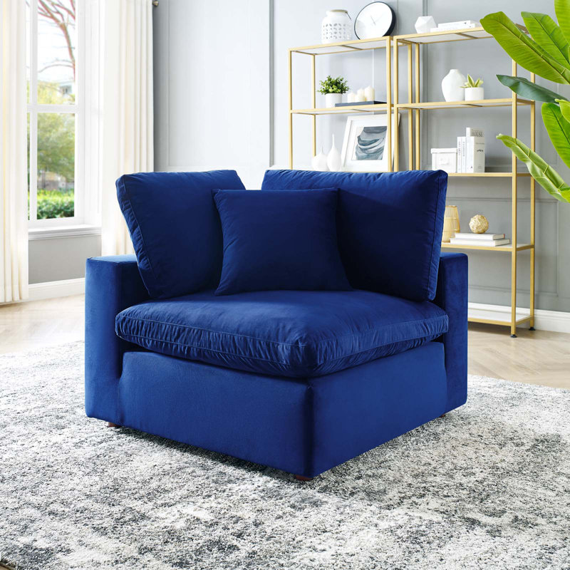 Chaise de coin Commix, Velours marine