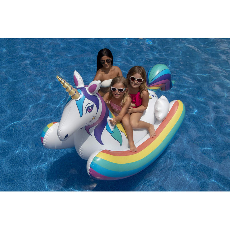 Flotteur de piscine 86 "à licorne arc-en-ciel gonflable 86"