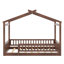 Structure de lit en bois avec clôture-709526563
