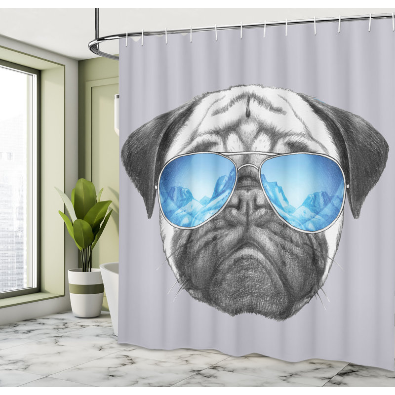 Ensemble de rideau de douche et crochets carlin, H 84 po x l 69 po, Bleu pourpre