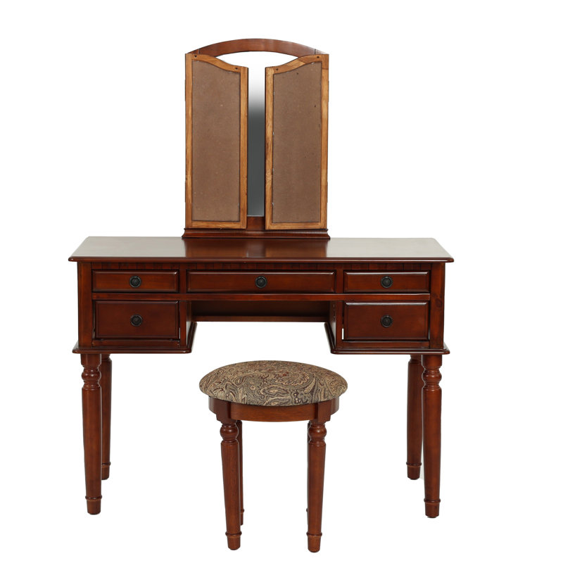 Coiffeuse avec miroir Torrance, Cerisier