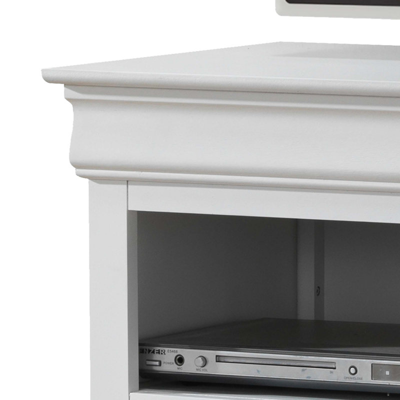 Charmant meuble télé avec rangement, Blanc
