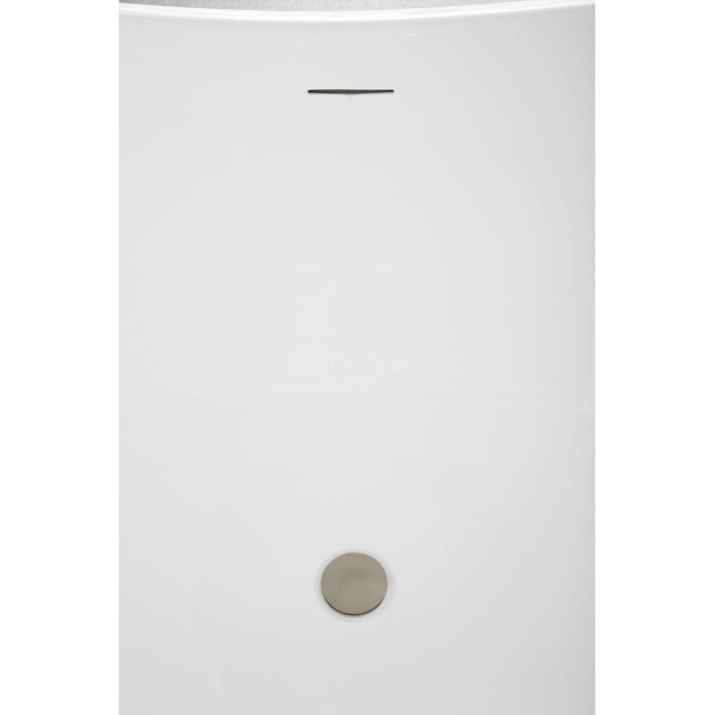 Baignoire autoportante 67 "avec drain interne Streamline, Brushed Nickel