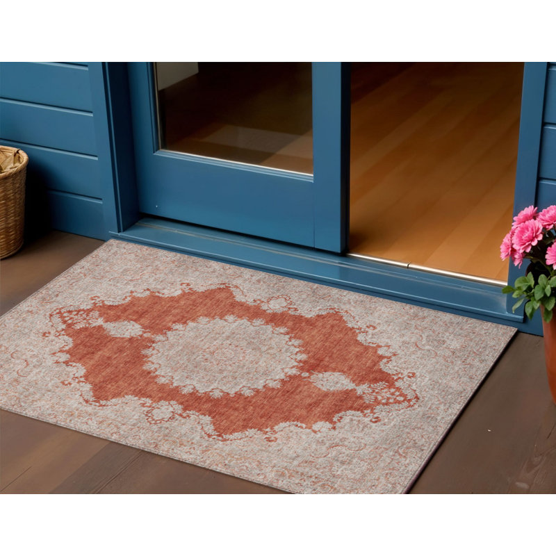 Tapis oriental lavable intérieur beige 3 pi x 5 pi