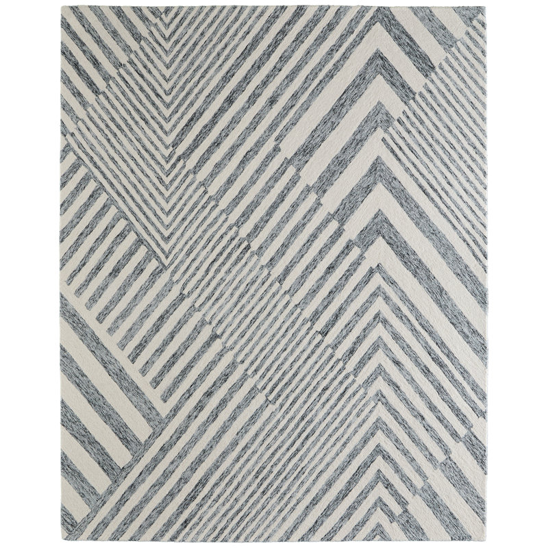 Wallace Modern Geometric Gray Area Rug, Rectangle 8' x 10'