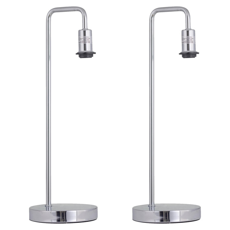 Hamidah 46Cm Polished Chrome Table Lamp Base Set