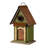 11.25"H Vintage Green Distressed Solid Wood Decorative Birdhouse