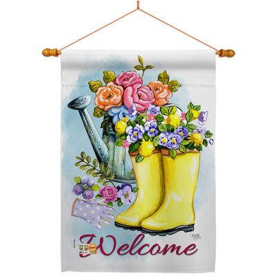 Ensemble de drapeau à 2 faces en polyester 40 po x 28 po Spring shower