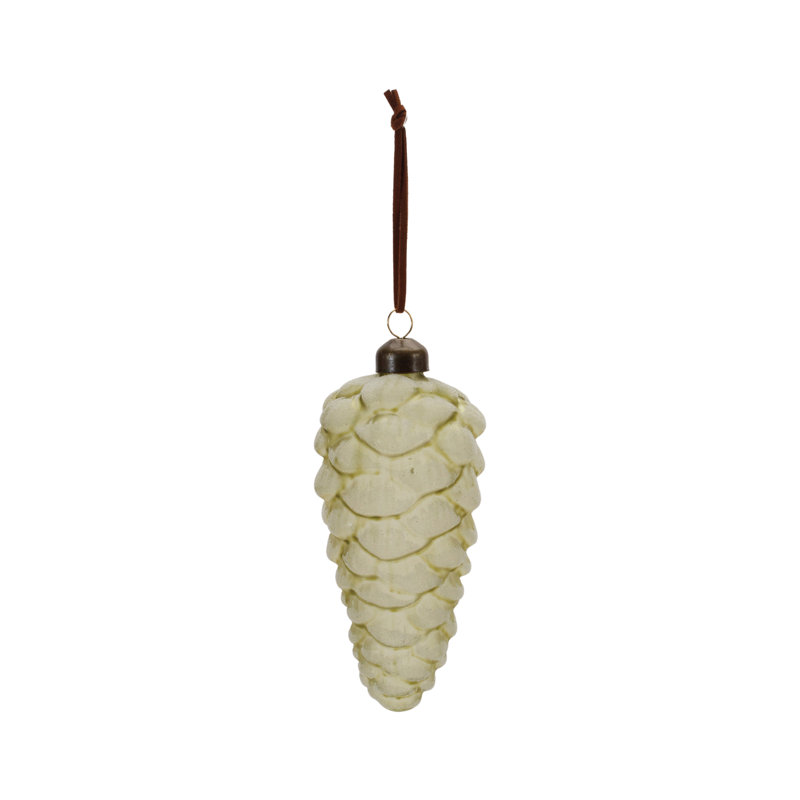 Ensemble de 6 ornements en verre et pomme de pin
