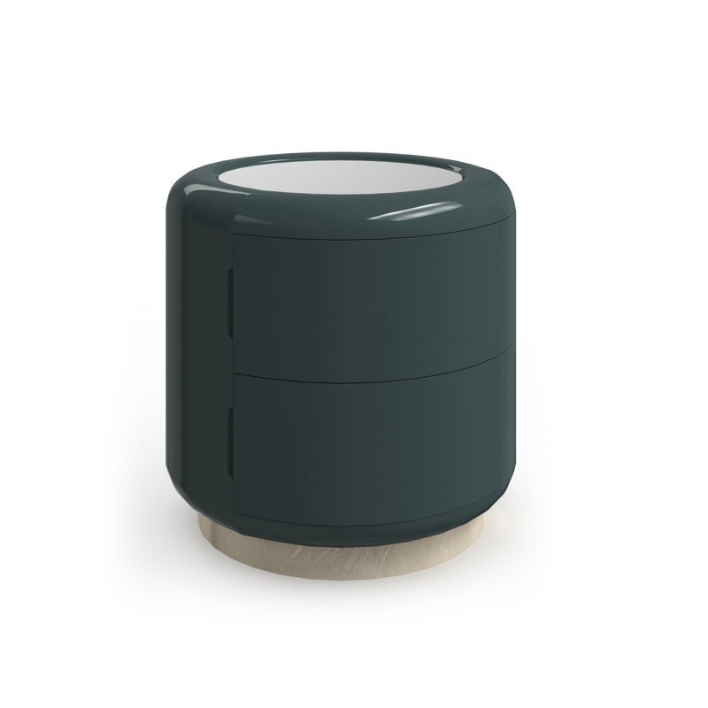Gelee Round Accent Table - Apatite, Green Top/Gold Base