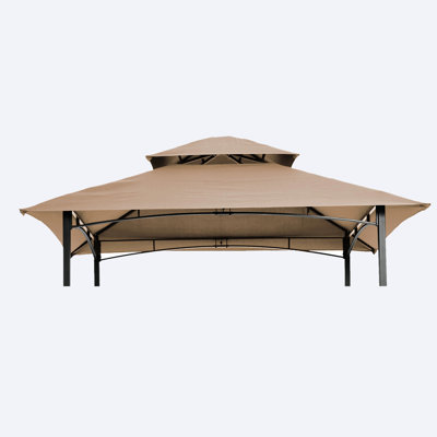 Toit de tente de barbecue à deux niveaux 8x5 pieds - Beige - Remplacement pour