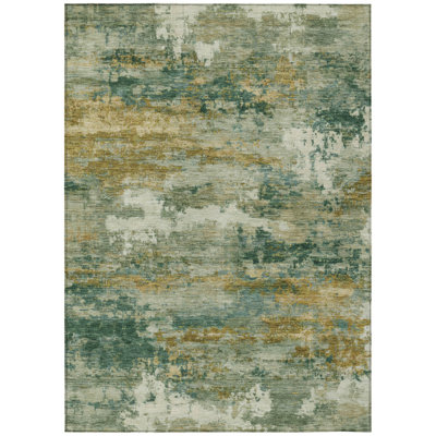 Machine Washable Indoor/Outdoor Chantille ACN2810 Abstract Rug